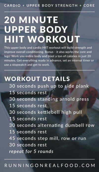 20 Minute Upper Body HIIT Workout for Strength and Conditioning