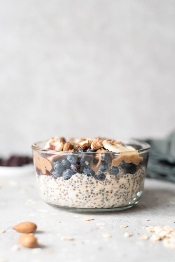 Vegan Blueberry Chia Overnight Oats Recipe - Running on Real Food