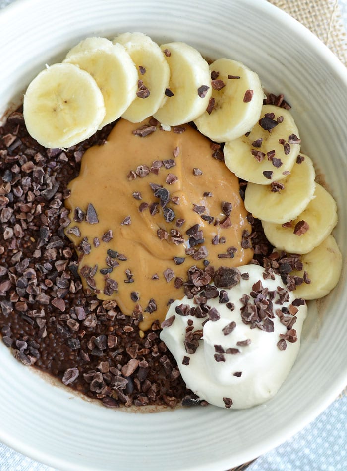 Peanut Butter Chocolate Chia Pudding {Vegan} - Running on Real Food