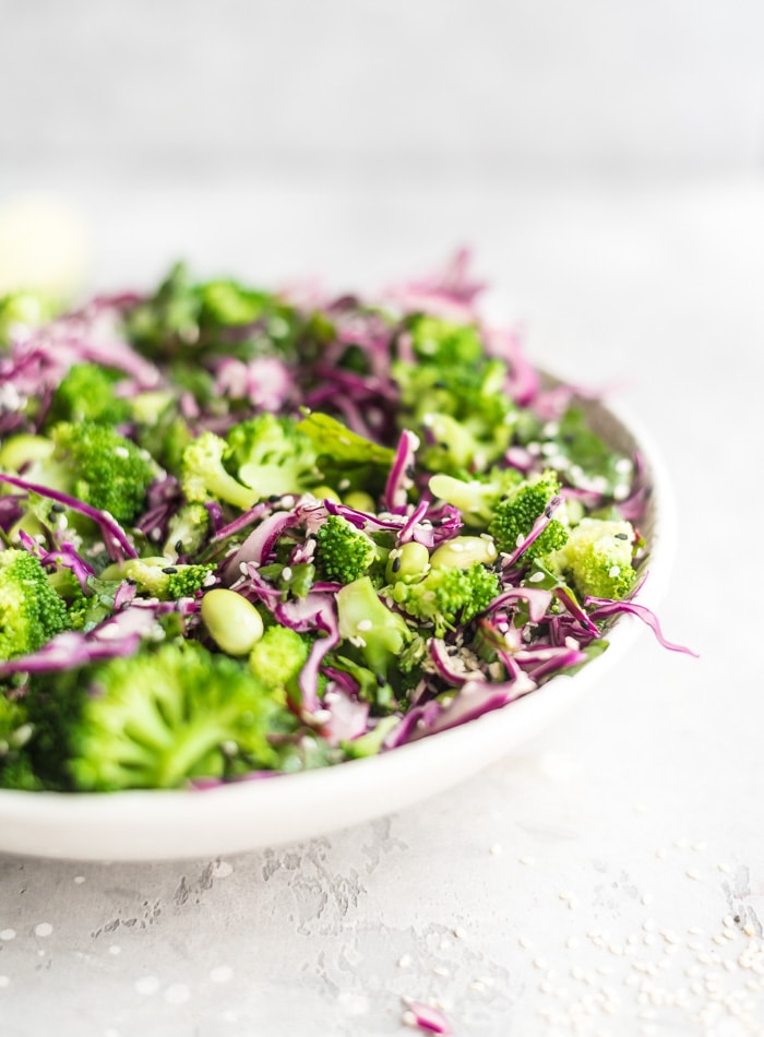 Edamame Broccoli Salad Recipe - Running on Real Food