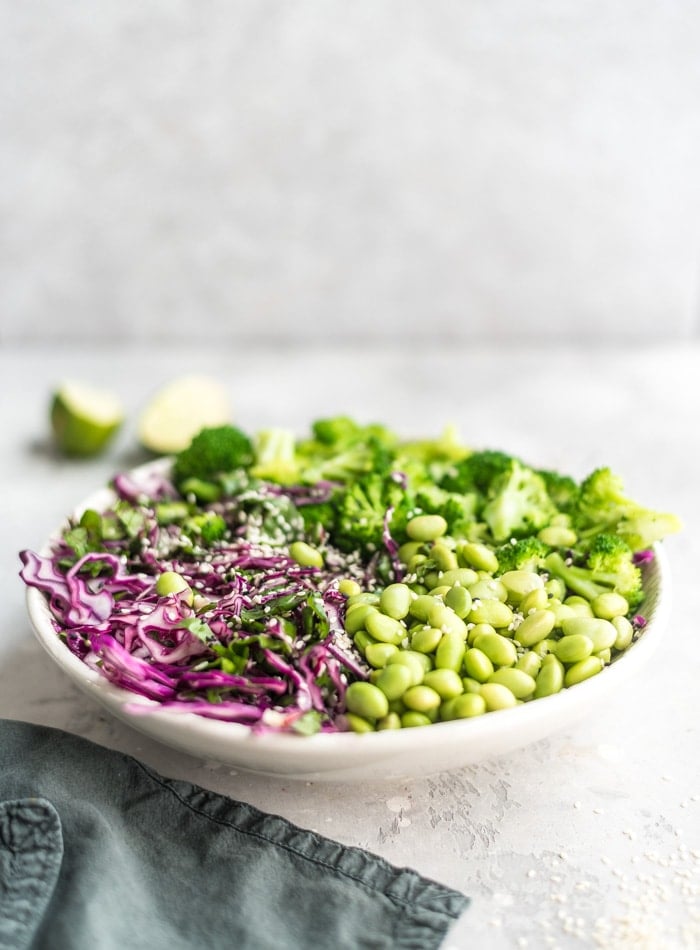 Healthy Vegan Broccoli Edamame Salad Recipe - Running on Real Food