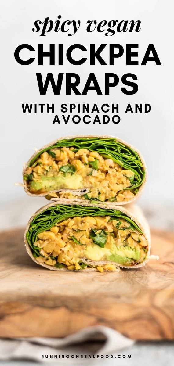 Spicy Chickpea Wraps with Spinach and Avocado