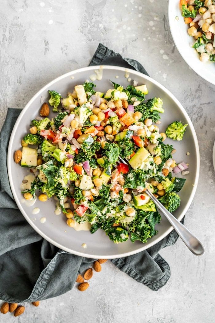 Healthy Vegan Chickpea Salad Recipe - Running on Real Food