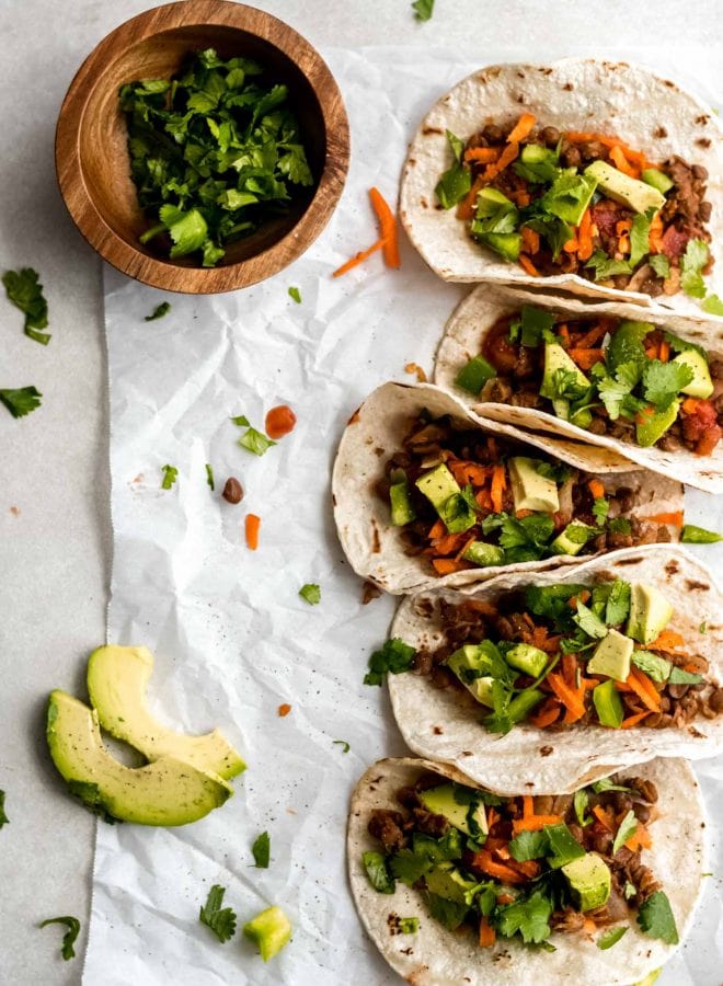 Easy Vegan Lentil Tacos - Running on Real Food