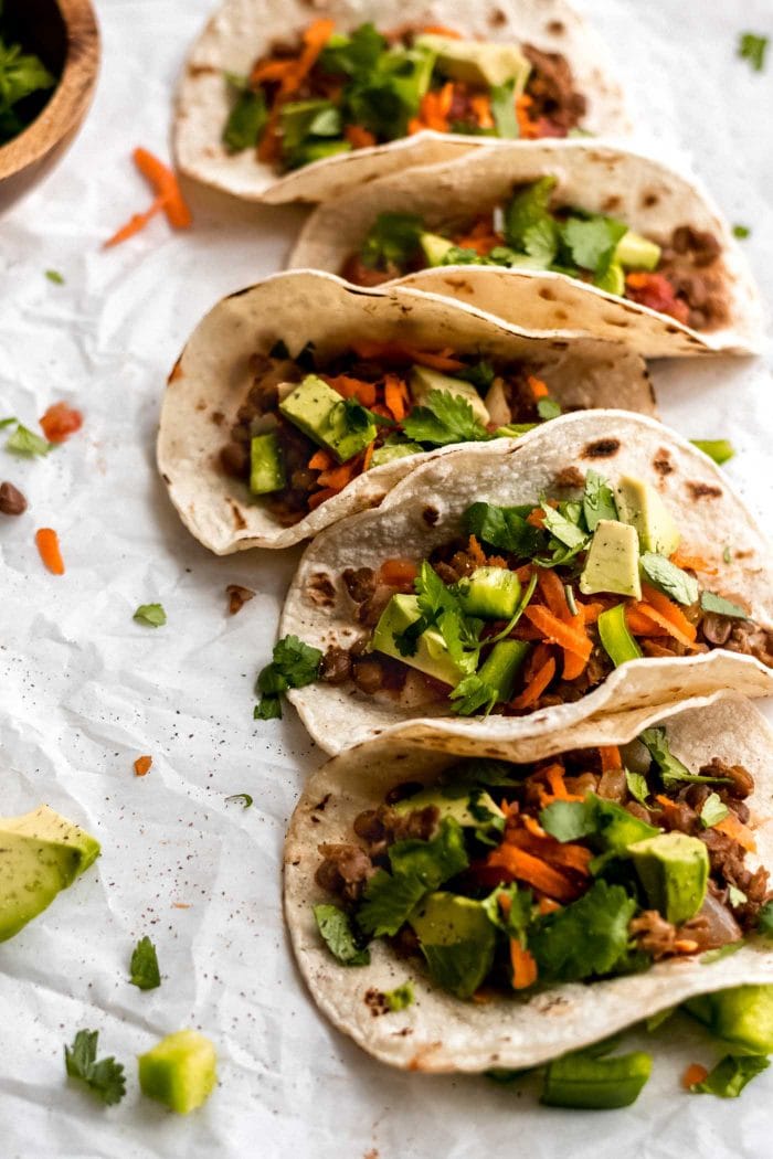 Easy Vegan Lentil Tacos Recipe - Running on Real Food