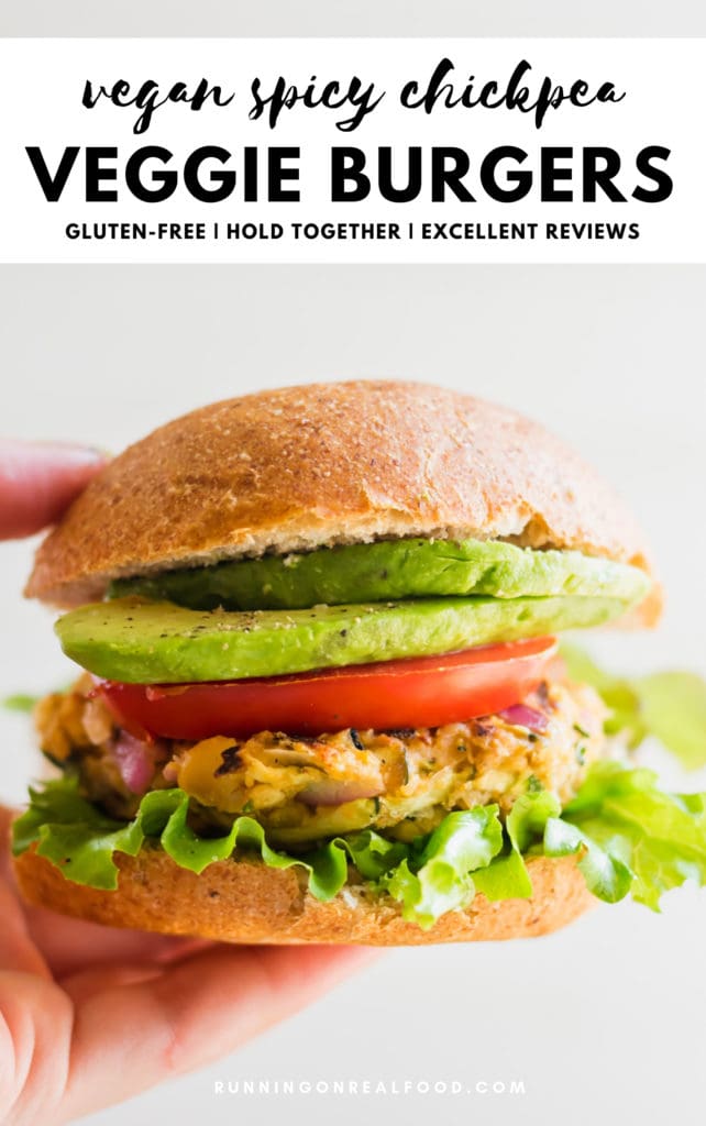 The Best Chickpea Veggie Burger Recipe - Running on Real Food