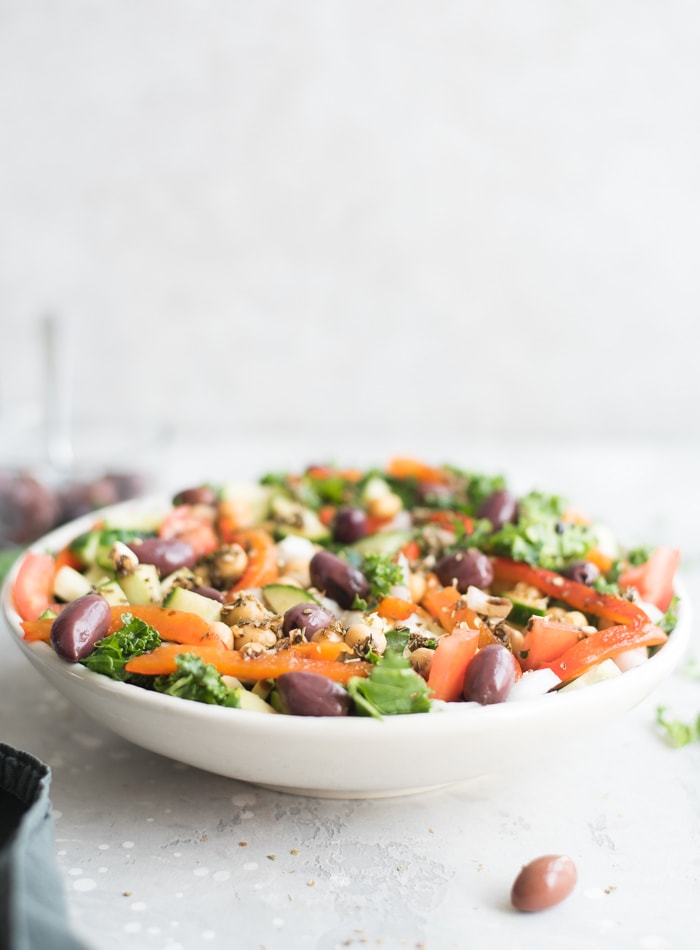 Healthy Mediterranean Kale Salad - Running on Real Food
