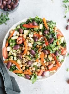 Vegan Mediterranean Kale Salad Recipe - Running on Real Food