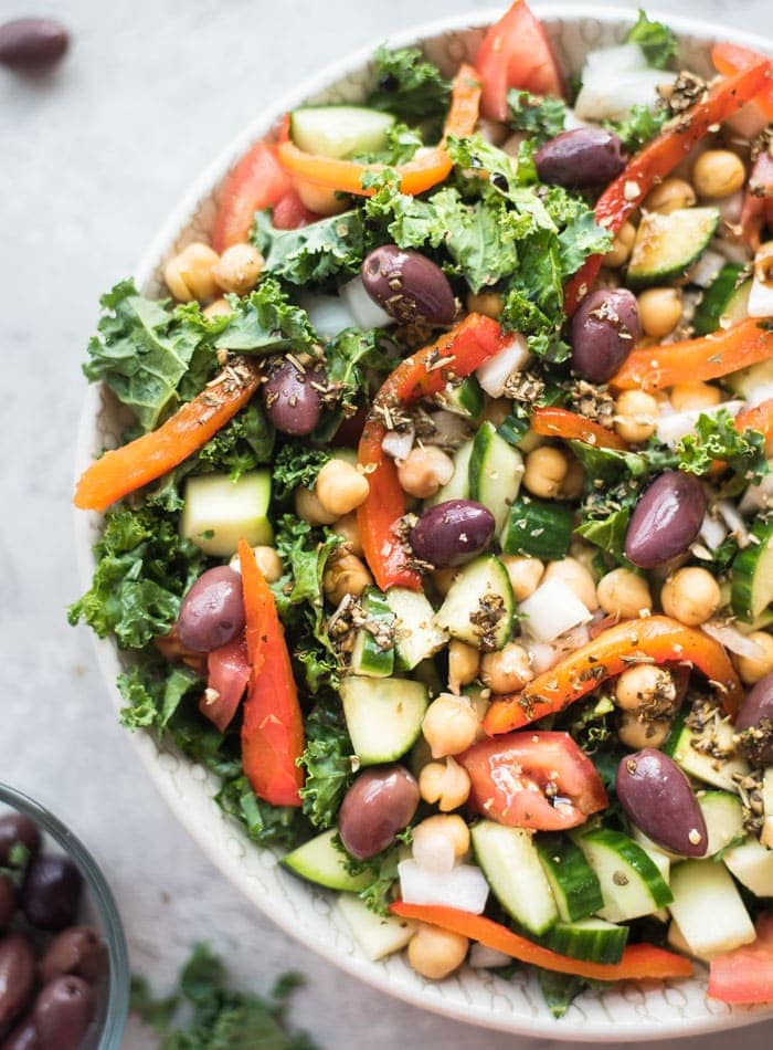 Mediterranean Kale Salad Recipe - Running on Real Food