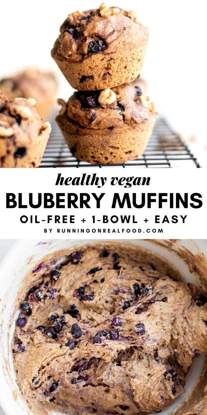 Healthy Vegan Blueberry Muffins - Running on Real Food