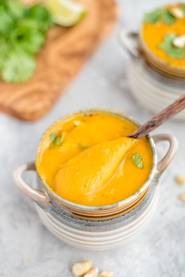 Vegan Roasted Butternut Squash and Carrot Soup - Running on Real Food