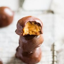 Vegan Chocolate Covered Peanut Butter Balls - Running on Real Food