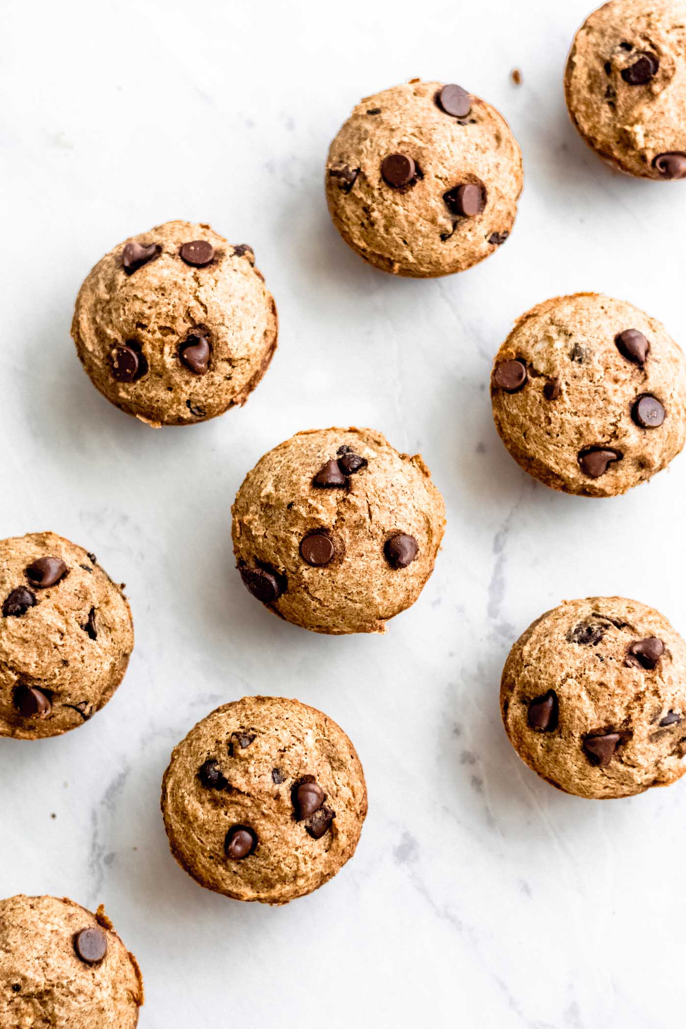 Vegan Banana Chocolate Chip Muffins with Almond Butter Filling