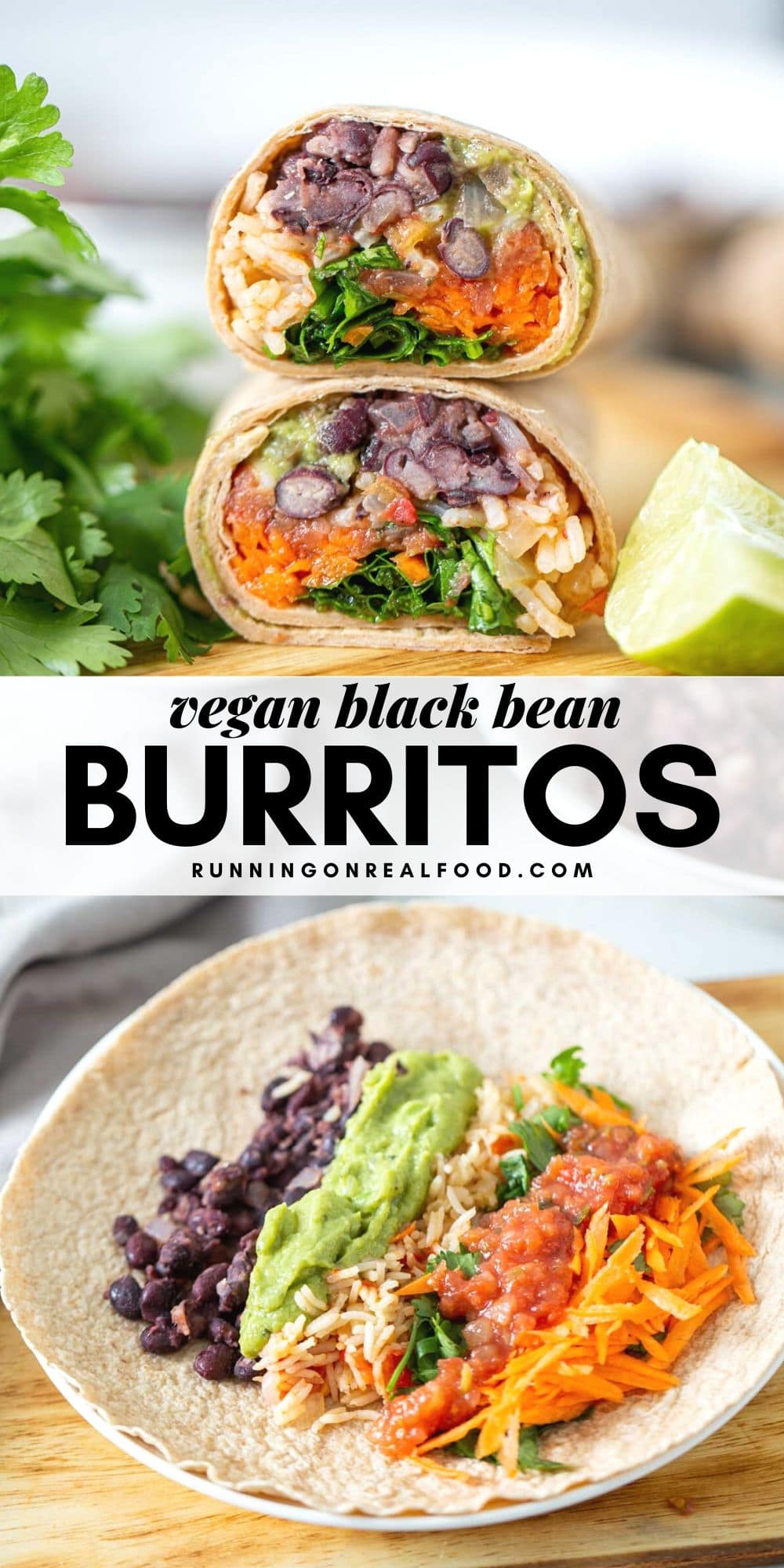 Vegan Black Bean Burritos with Red Rice - Running on Real Food