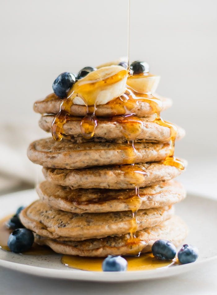 Vegan Chia Seed Pancakes - Running on Real Food