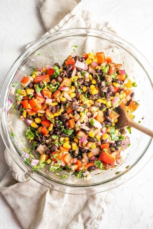 Easy Black Bean Corn Salad - Running on Real Food