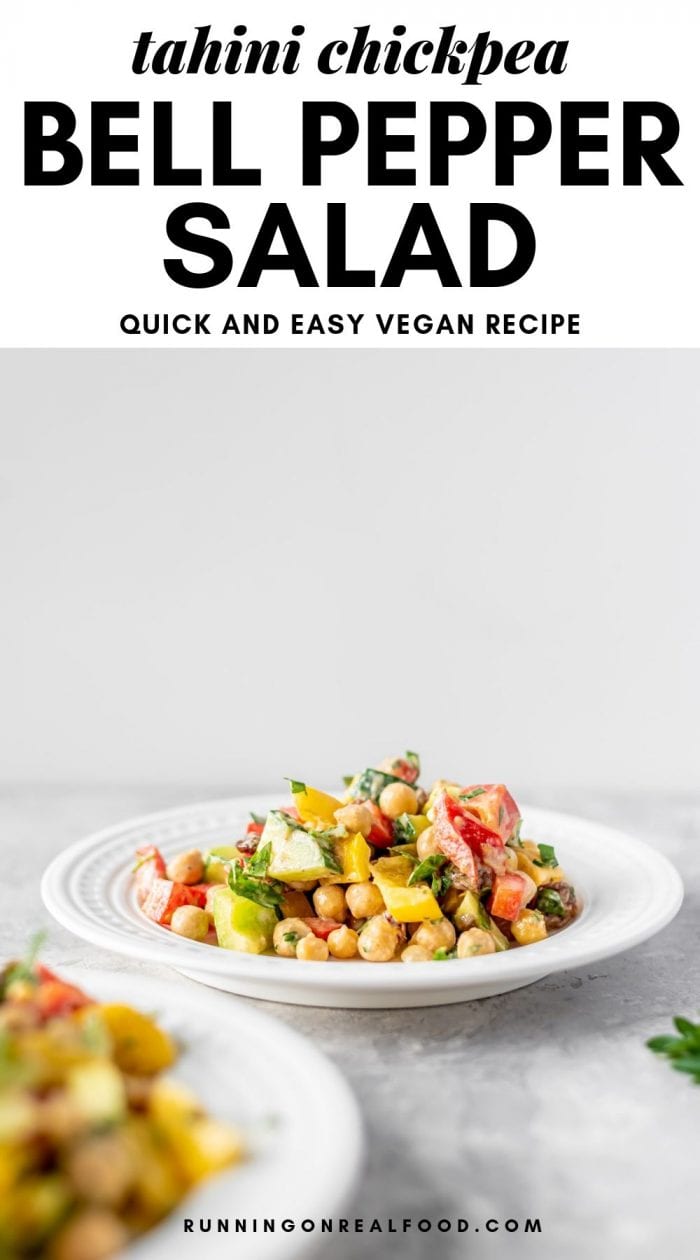 Pinterest graphic for chickpea salad.