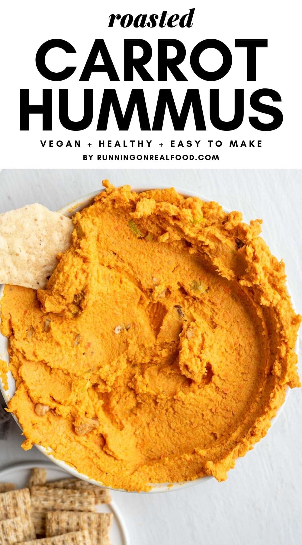 Roasted Carrot Hummus Recipe - Running on Real Food