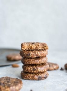 Vegan No-Bake Chocolate Chip Cookies with Almonds - Running on Real Food