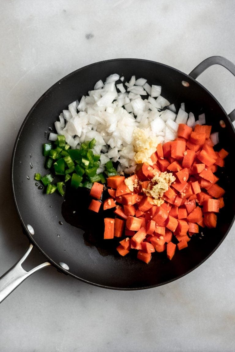 Vegan Thai Red Curry Cauliflower Rice - Running on Real Food