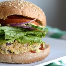 Lemon Tahini Chickpea Veggie Burgers