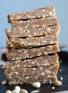 Date Bars with Salted Peanuts | Just 2 Ingredients + No-Bake