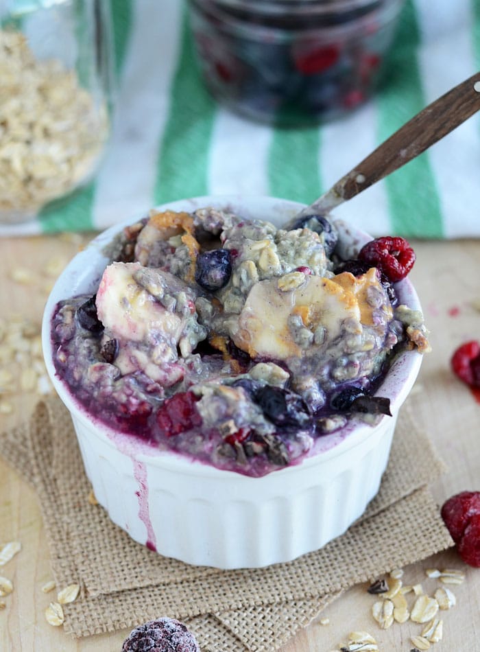 Berry Coconut Overnight Oats with Protein | Vegan and Gluten-Free