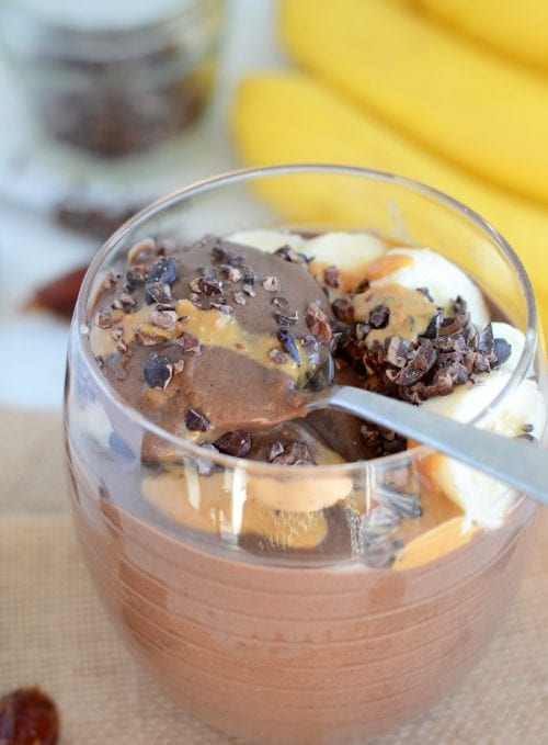 Skinny Chocolate Chunky Monkey Smoothie Bowl - Running on Real Food