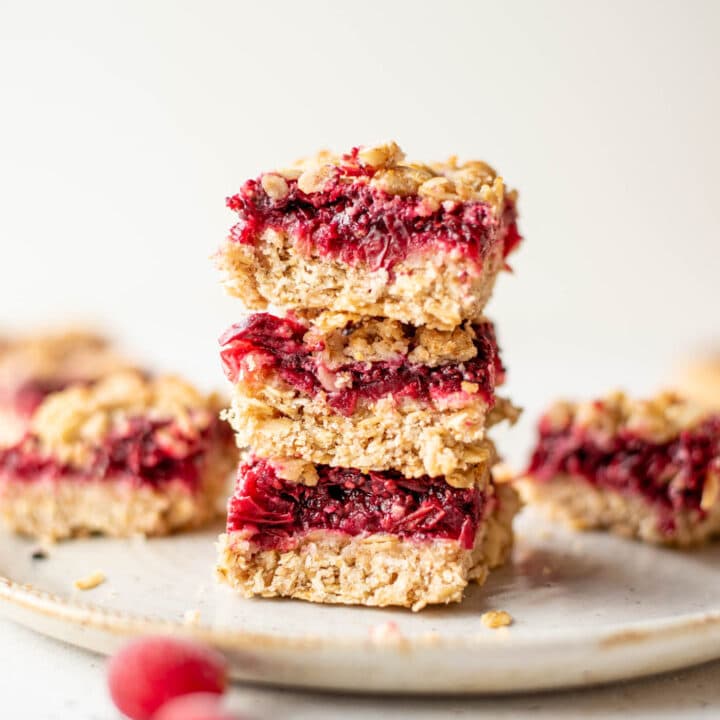 Vegan Cranberry Oatmeal Crumble Bars - Running on Real Food