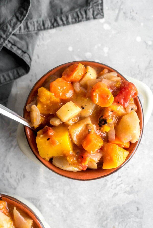 Healthy Slow Cooker Root Vegetable Stew - Running on Real Food