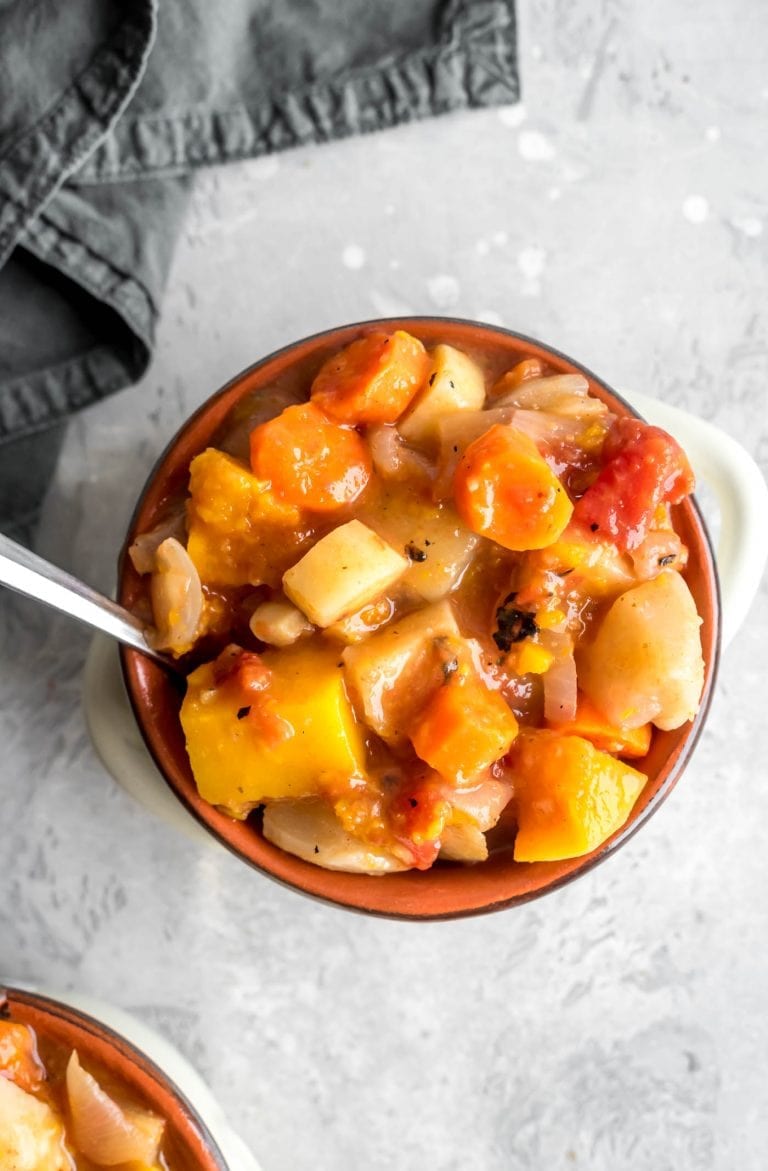 Vegan Slow Cooker Root Vegetable Stew Running on Real Food