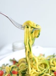 6-Ingredient Easy Vegan Cheesy Zoodles - Low Fat, Low Carb and High in Protein