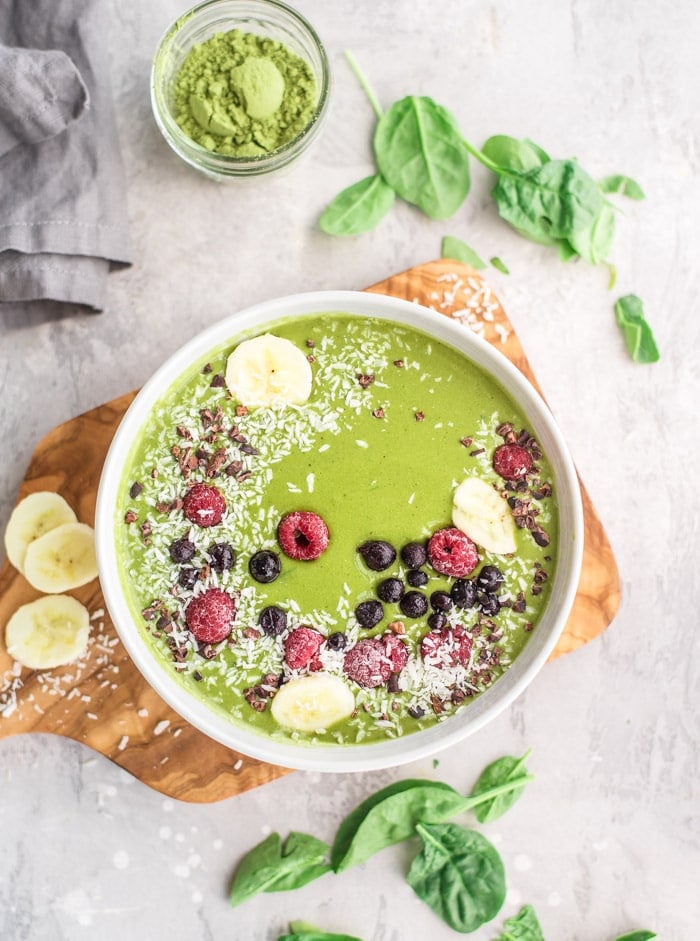 Vegan Green Tea Matcha Smoothie Bowl - Running on Real Food