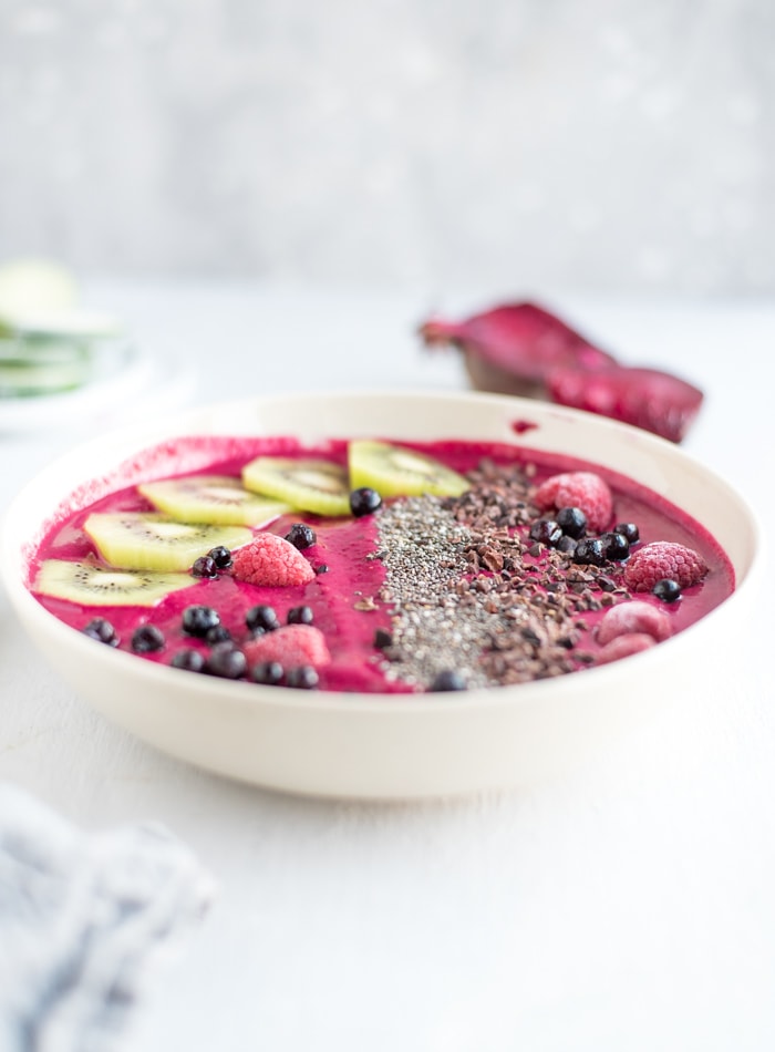 Vegan Berry and Beet Smoothie Bowl - Running on Real Food