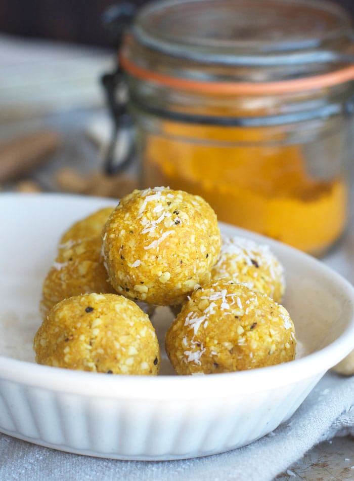 No-Bake Turmeric Coconut Balls | Anti-Inflammatory, Vegan, GF