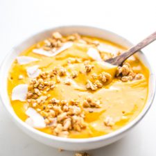 Vegan Turmeric Carrot Butternut Squash Smoothie Bowl Recipe - Running on Real Food