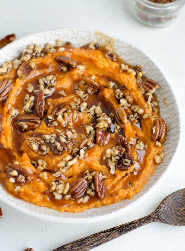 Coconut Mashed Sweet Potatoes with Pecans - Running on real Food