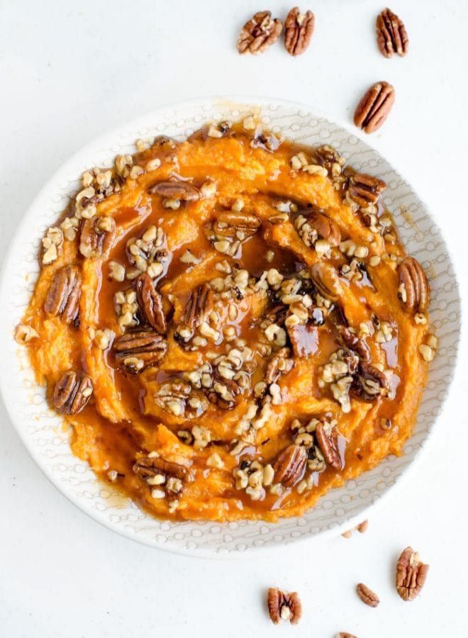 Coconut Mashed Sweet Potatoes with Pecans - Running on real Food