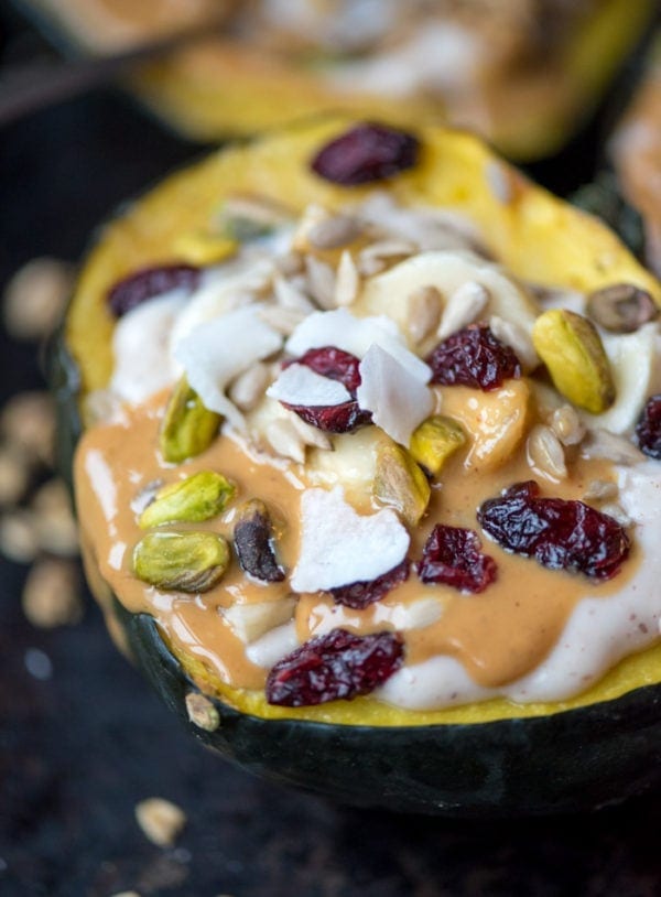 Stuffed Acorn Squash Breakfast Bowls - Running on Real Food