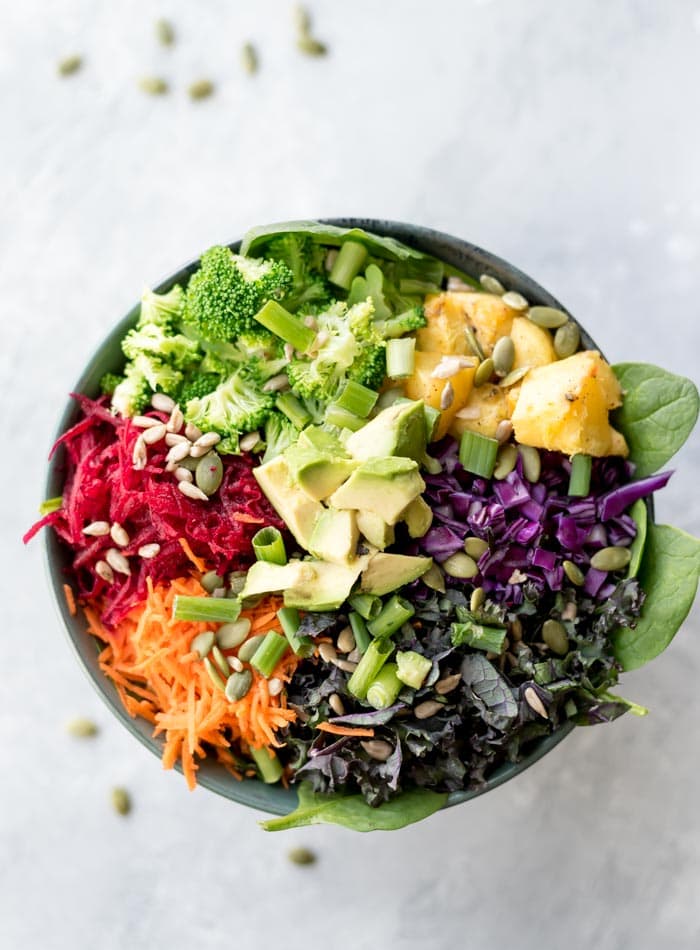 How to Make an Everyday Rainbow Salad - Running on Real Food