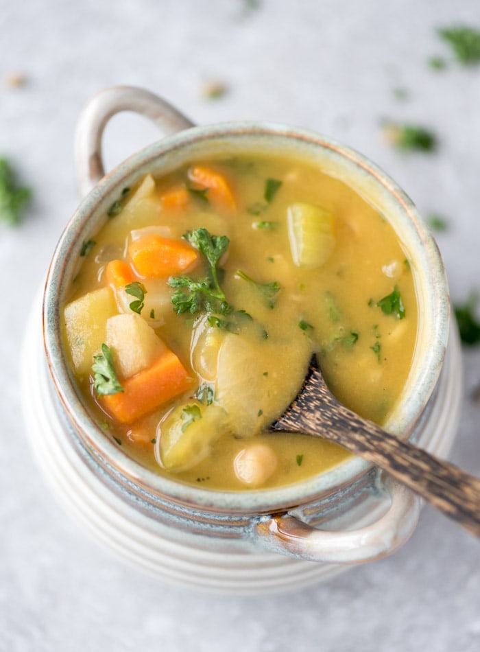 Vegan Chickpea Vegetable Chowder | gluten-free and oil-free