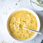 Creamy Cauliflower Wild Rice Soup with Carrot  vegan