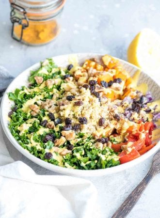 Healthy Vegan Roasted Butternut Squash Freekeh Salad Bowls | oil-free and high in protein for a healthy, easy vegan meal