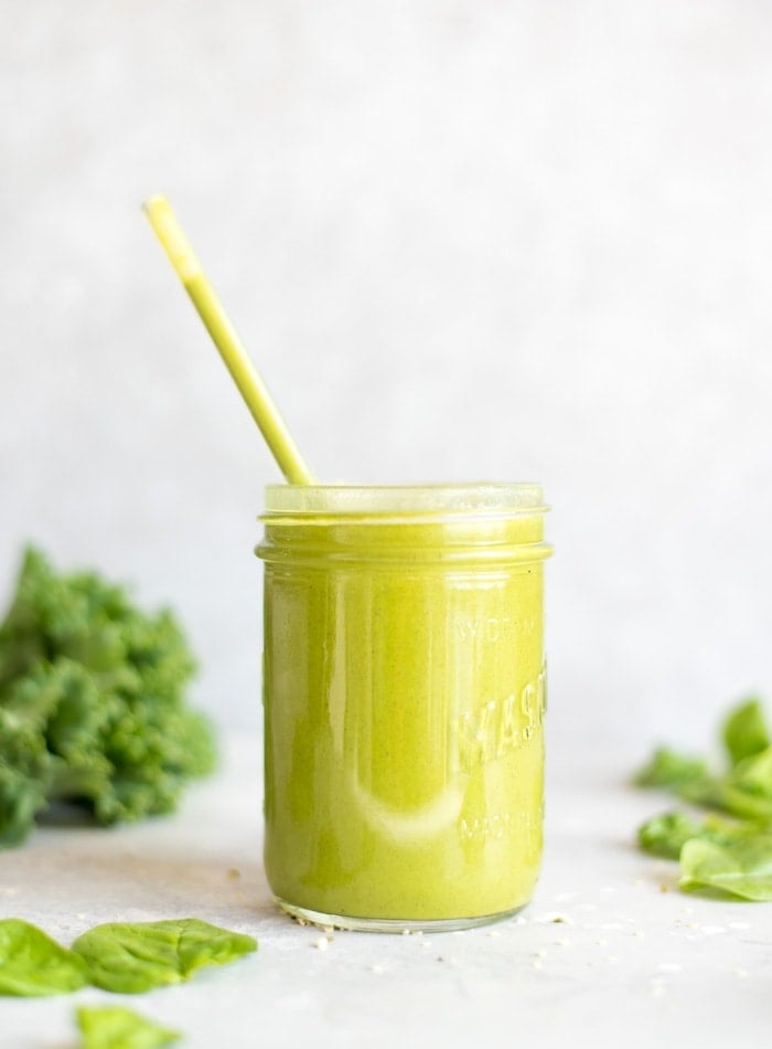 Healthy Kale and Spinach Smoothie - Running on Real Food