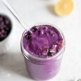 Cream Blueberry Smoothie with Almond Milk and Chia Seeds - Running on Real Food