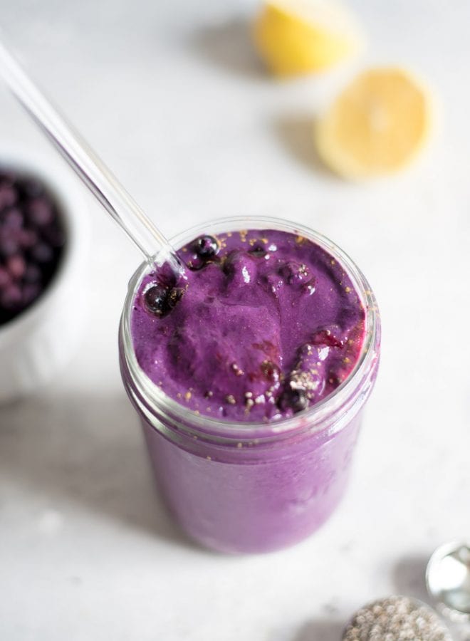 Lemon Blueberry Smoothie Recipe | Running on Real Food