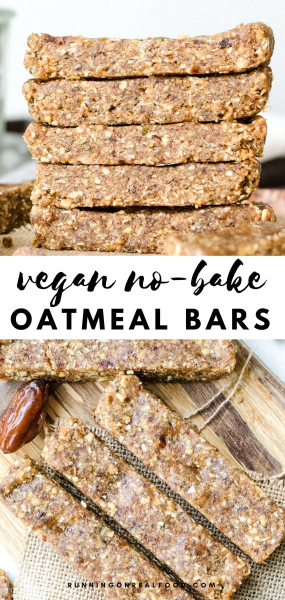 These no-bake almond oat bars call for just 6 ingredients such as hemp seeds and peanut butter. 8 grams of plant-based protein per bar. Gluten-free, vegan, no added sugar. 