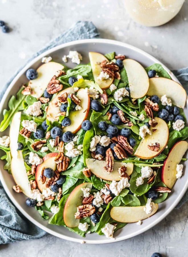 Vegan Blueberry Spinach Salad with Pecans - Running on Real Food