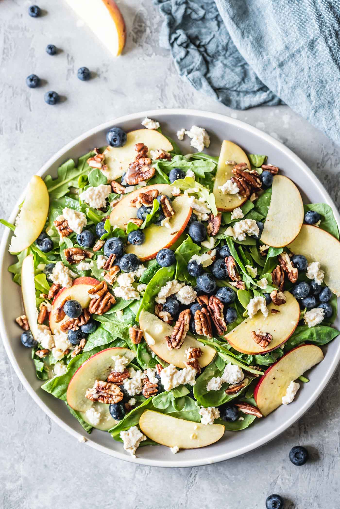 Vegan Blueberry Spinach Salad with Pecans - Running on Real Food