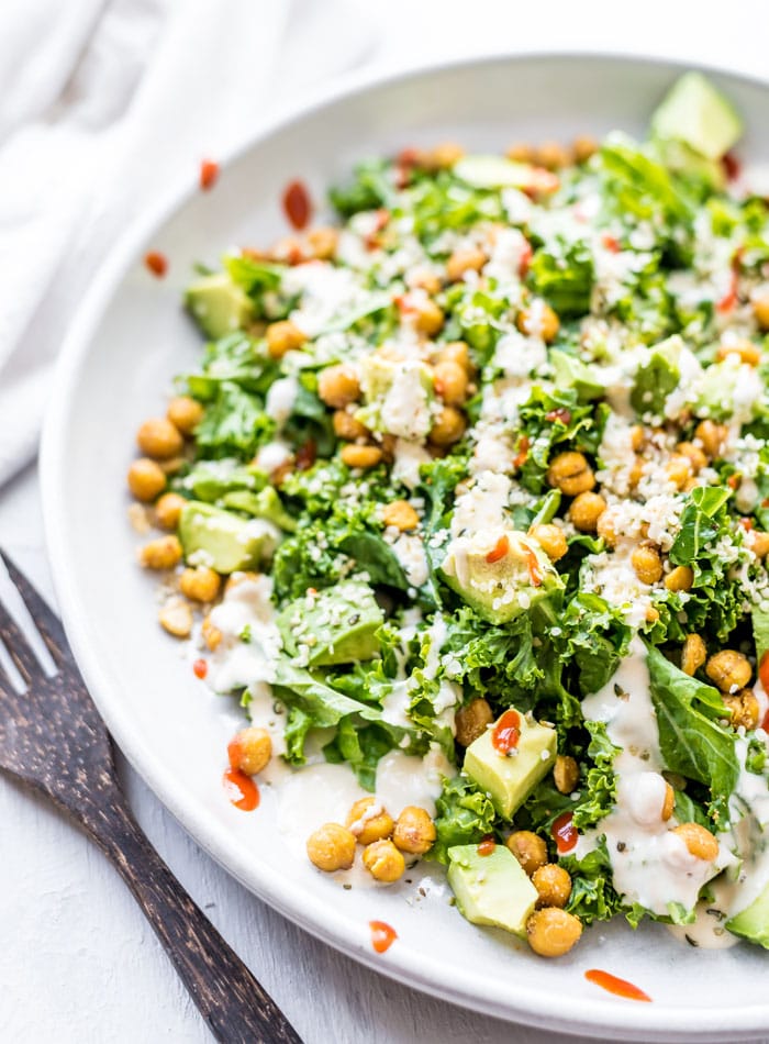 Chickpea Avocado Salad with Kale and Hemp Seeds  Running on Real Food